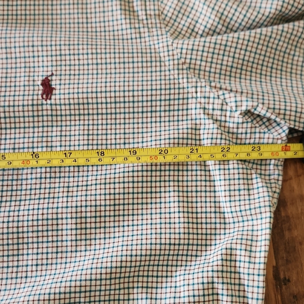 Ralph Lauren Men's Checkered Shirt - Green/Rust - Picture 5 of 6